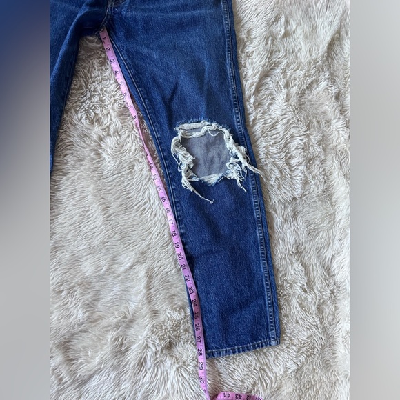 Khaite Kyle Straight Leg Distressed Dark Wash Jeans Size 28 - Picture 7 of 12